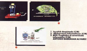 Estos son los 3 gráficos presentados como mascota de la revista. Año 1987.